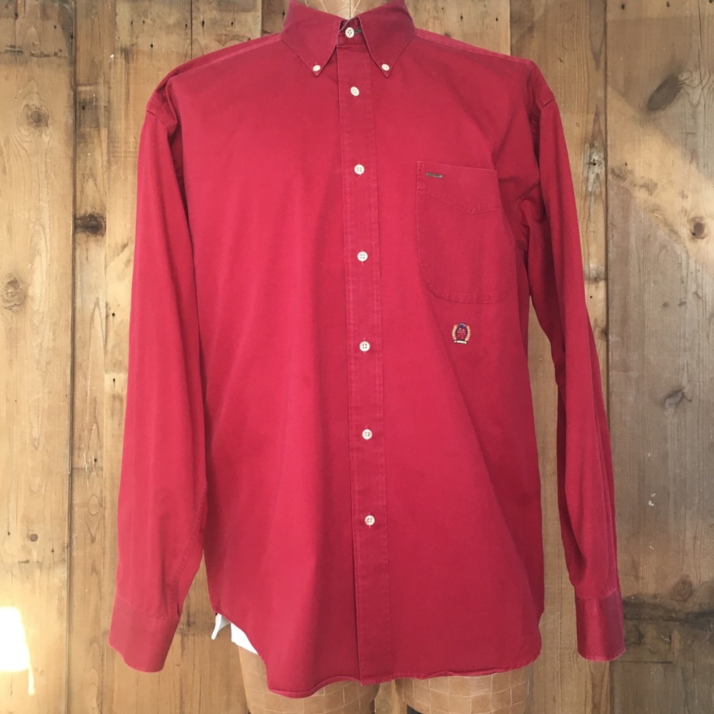 Tommy Hilfiger Mens Red Long Sleeve Shirt